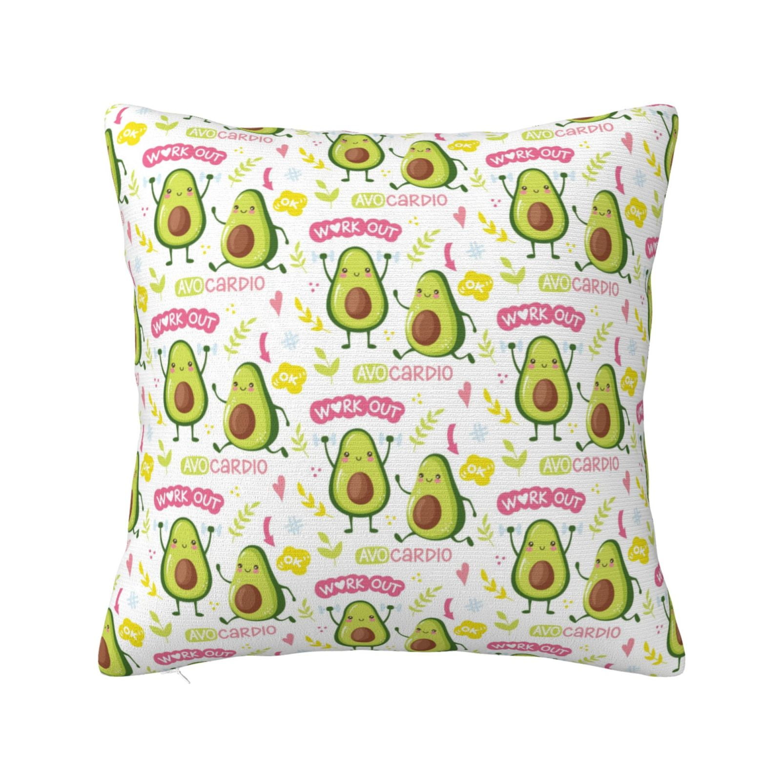 Zufioo Avocado Work Out Decorative Throw Pillow Covers Home Decor,Sham