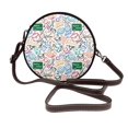 thumbnail image 1 of Zufioo Back To School Print Leather Shoulder Round Bag, Waterproof Leather Crossbody Bag, Detachable Shoulder Strap and Carrying Loop, Women's Luggage Accessories-One Size, 1 of 5
