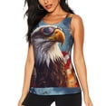 thumbnail image 1 of Zufioo Bald Eagle Pilot Print Women's Vest, Sleeveless Quick-drying Sports T-shirt, Suitable for Yoga, Running, Fitness-Large, 1 of 7
