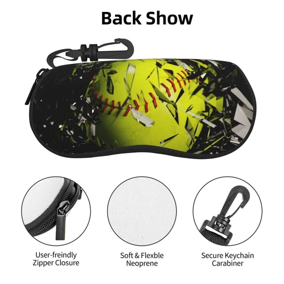 Zufioo Ball Print Sunglasses Case Tactical Zipper Sunglasses Carrying Case for Men Women