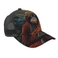 thumbnail image 1 of Zufioo Banana Leaf Meditating Gorilla Print Mesh Baseball Cap, Adjustable Sport Travel Hat Accessory for Men and Women, 1 of 7