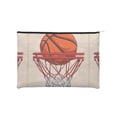 thumbnail image 1 of Zufioo Basketball Shot Print DuPont Paper Portable Toiletry Bag, 8.9x6.5 inch Zippered Hand-held Paper Cosmetic Bag Storage Tool Kit, 1 of 7