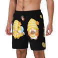 thumbnail image 1 of Zufioo Bee Happy Sunflower Gnomes Mens Swimsuit Trunks with Compression Liner,Quick Dry Sports suit,Beach Board Shorts with Pockets,Bathing Suits-Medium, 1 of 6