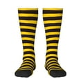 thumbnail image 1 of Zufioo Bee Stripe Print Long High Thigh Socks Knee-High Warm Stocking Women Boot Sock Leg Warmer High Socks for Daily Wear, Cosplay, 1 of 6