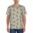 thumbnail image 1 of Zufioo Bees And Chamomile Print Men's Baseball Short Sleeve, Moisture Wicking Button-Down Hip Hop Tee-3X-Large, 1 of 7