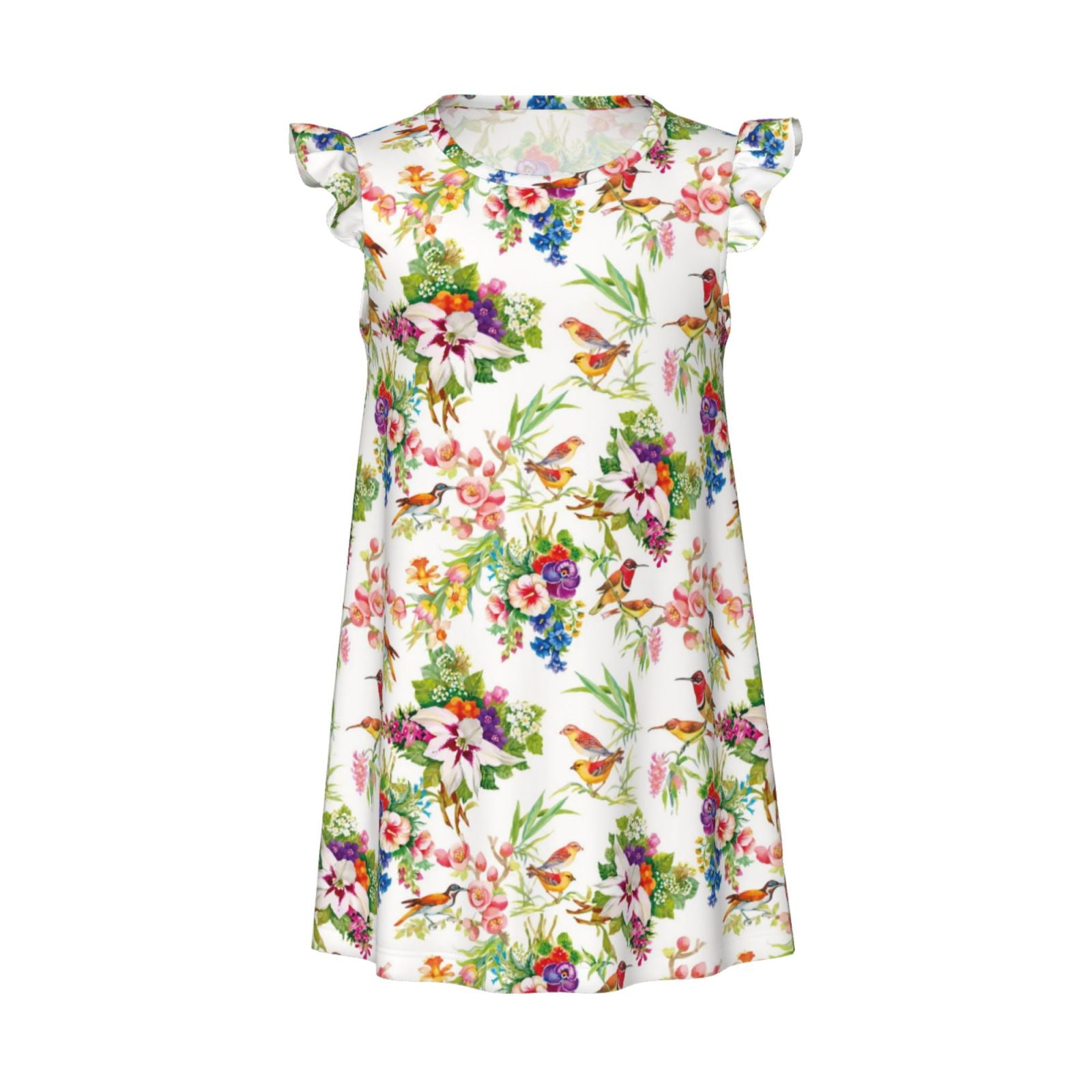 Zufioo Birds And Flowers Girls Nightgowns Toddler Girl Pajamas Soft