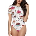 thumbnail image 1 of Zufioo Birthday Cake Women's Shapewear Bodysuits, Slimming Fit Body Suit,One Piece Bodysuit,Body Shaper,Easy To Put On and Take Off -Small, 1 of 7