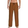 thumbnail image 1 of Zufioo Black And Orange Houndstooth Mens Pajama Pants Sleep & Lounge Pants Sleepwear Pants(Available in Big & Tall)-XX-Large, 1 of 6