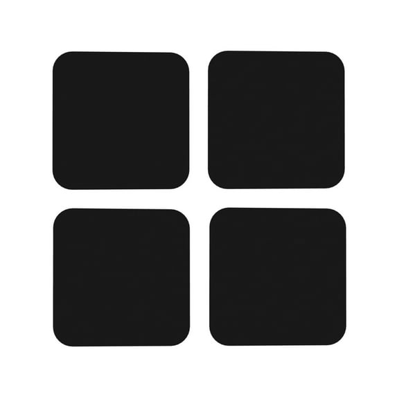 Zufioo Black Print Leather Coaster Set, Decorative PVC Coasters 4-pack - Scald and Stain-resistant, Suitable for Home, Cafes, Restaurants-Square