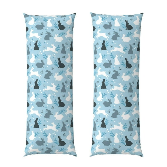 Zufioo Black White Gray Rabbit Print 20x54 Inch Long Body Pillowcase, without Pillow Core, Pillow Case with Hidden Zipper, Ideal Gift for Home Furnishings