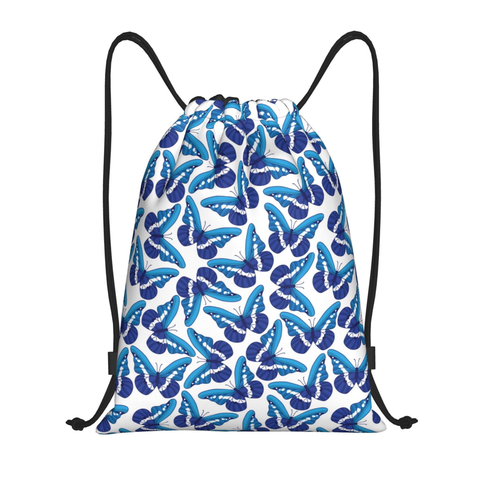 Zufioo Blue Butterflies Sports Cinch Sack Gym String Bags Machine ...