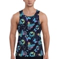 thumbnail image 1 of Zufioo Blue Butterfly Print Men's Vest, Sleeveless Quick-drying Muscle T-shirt, Suitable for Sports Fitness, Home Leisure Wear-Large, 1 of 7