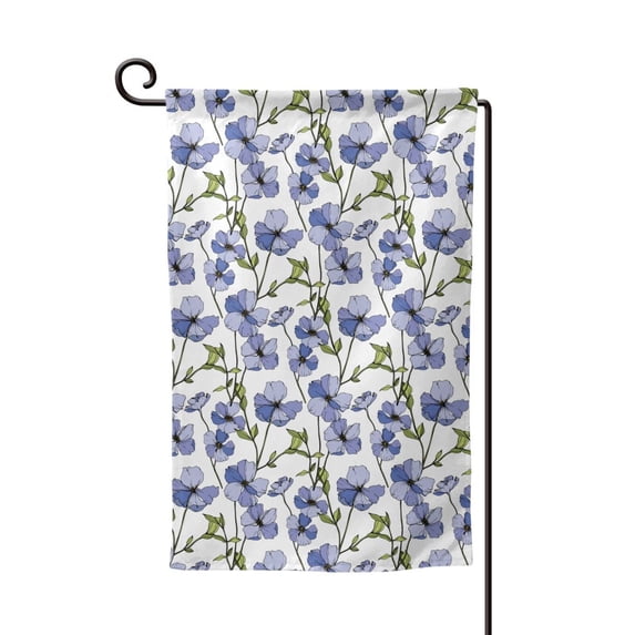 Zufioo Blue Flax Flowers Print Garden Decoration Flags, Sun-resistant and Wrinkle-resistant Flags, Balcony, Terrace, Garden Decorations, Home Decorations-One Size