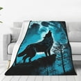 thumbnail image 1 of Zufioo Blue Full Moon Wolf Fleece Blanket Queen Size,Plush Bed Blanket,Ultra Soft Throw Blanket,Plush Fuzzy Cozy Blanket Perfect for Bed,Couch-40"x30", 1 of 7