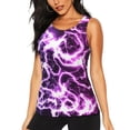 thumbnail image 1 of Zufioo Blue Lightning Print Women's Vest, Sleeveless Quick-drying Sports T-shirt, Suitable for Yoga, Running, Fitness-Small, 1 of 7