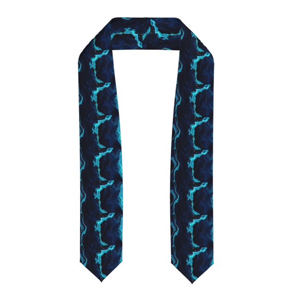 Zufioo Blue Marble And Gold Print Graduation Shawl Ribbon, Graduation ...