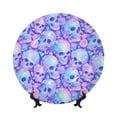 thumbnail image 1 of Zufioo Blue Skull Daisy Print Bone China Decorative Plate, Ceramic Dinner Plate with Stand Ceramic Decoration Homewares-7in, 1 of 6