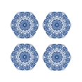 thumbnail image 1 of Zufioo Blue Watercolor Print Leather Coaster Set, Decorative PVC Coasters 4-pack - Scald and Stain-resistant, Suitable for Home, Cafes, Restaurants-Hexagon, 1 of 6