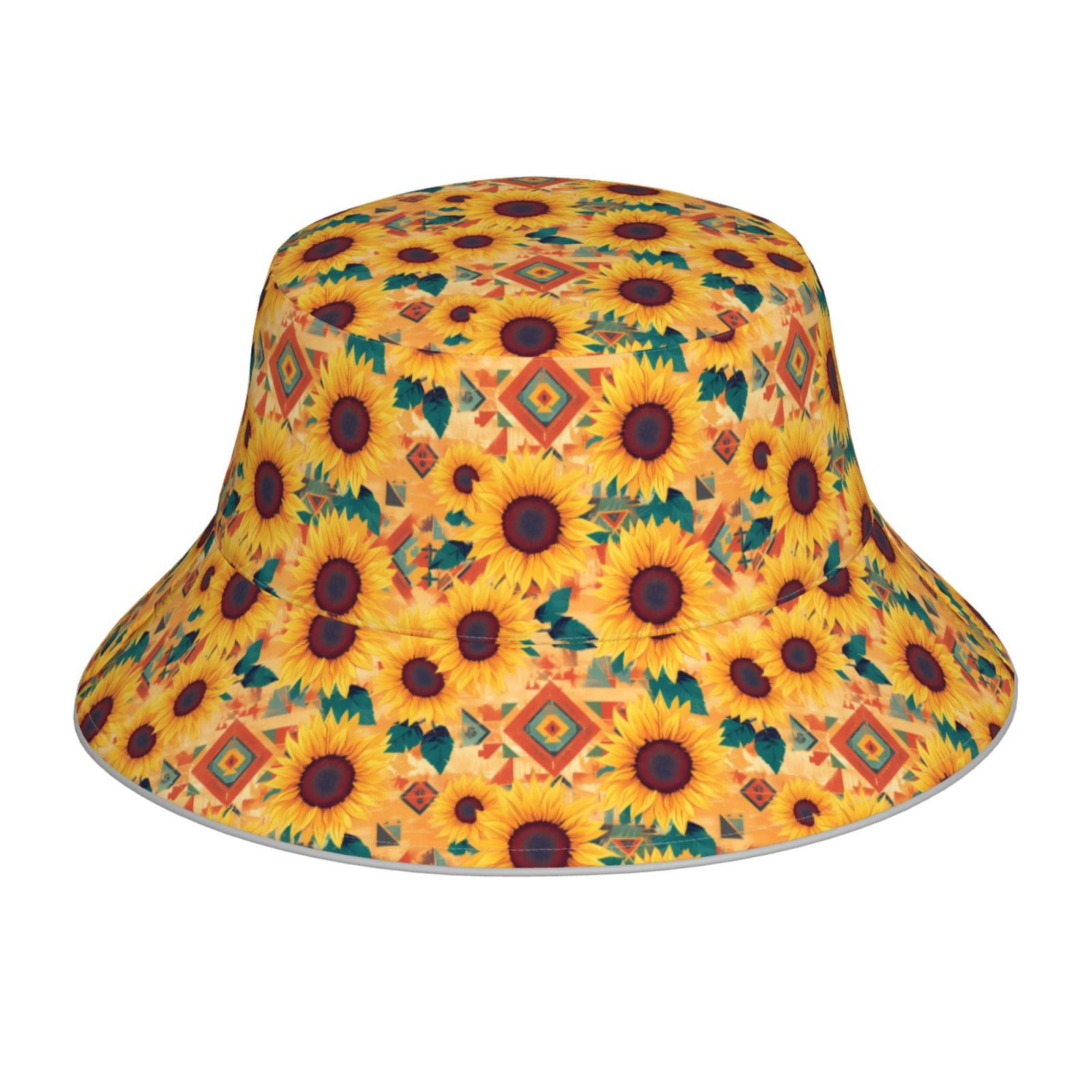 Zufioo Bohemian Sunflower Waterproof Reflective Holographic Bucket Hat ...