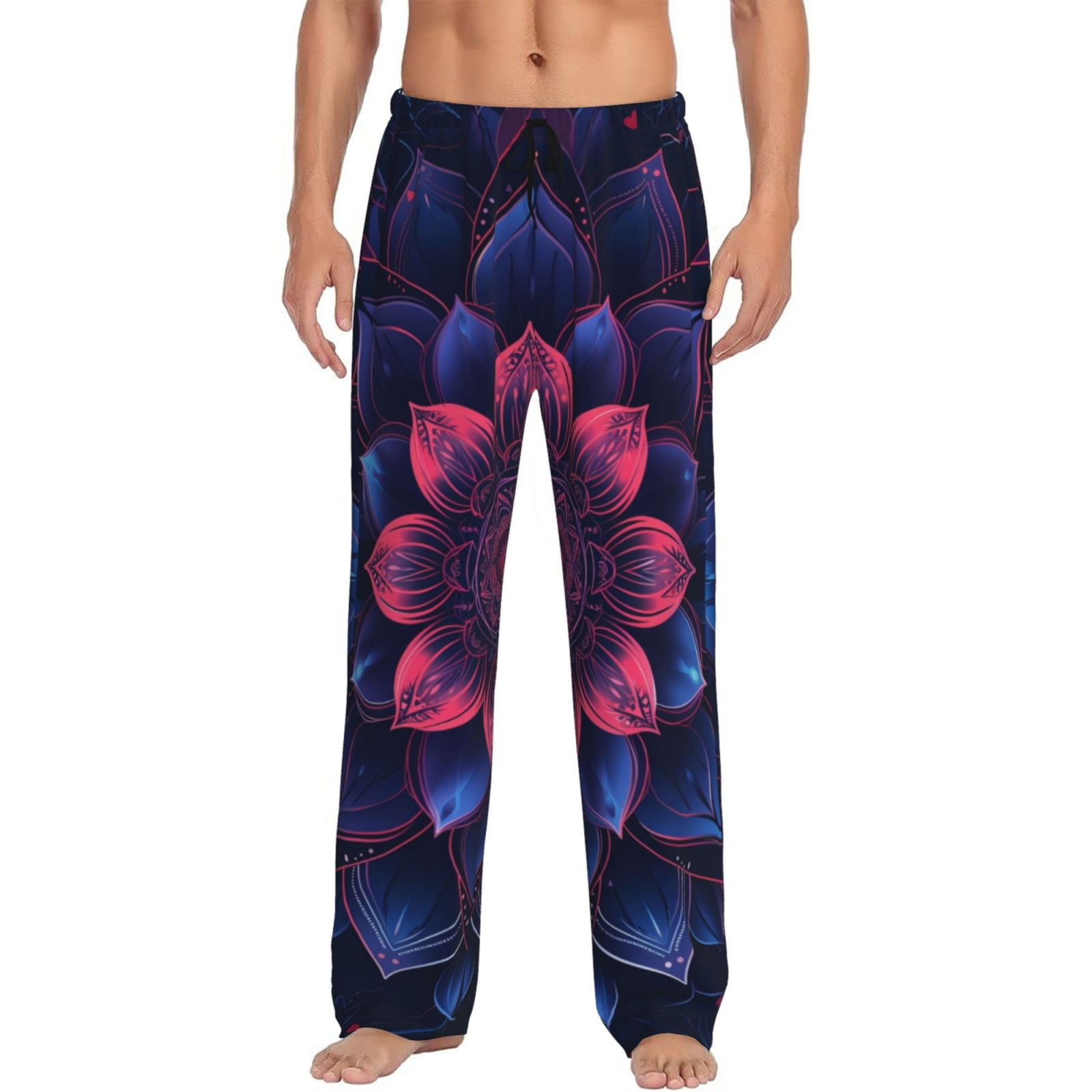 Zufioo Bohemian Vintage Pattern Mens Pajama Pants Sleep & Lounge Pants