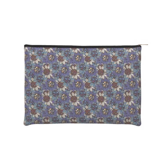 Zufioo Boho Style Sunflowers Design Print DuPont Paper Portable Toiletry Bag, 8.9x6.5 inch Zippered Hand-held Paper Cosmetic Bag Storage Tool Kit