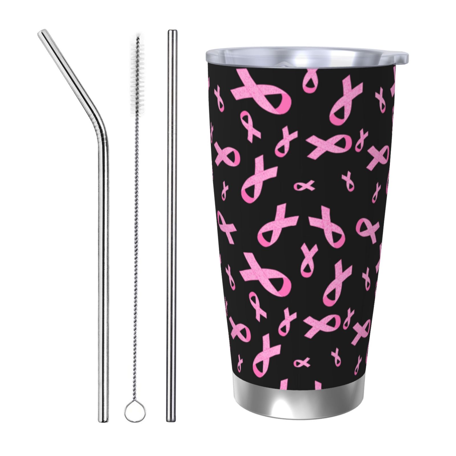 Zufioo Breast Cancer Awareness Print 20OZ Stainless Steel Car Cup ...