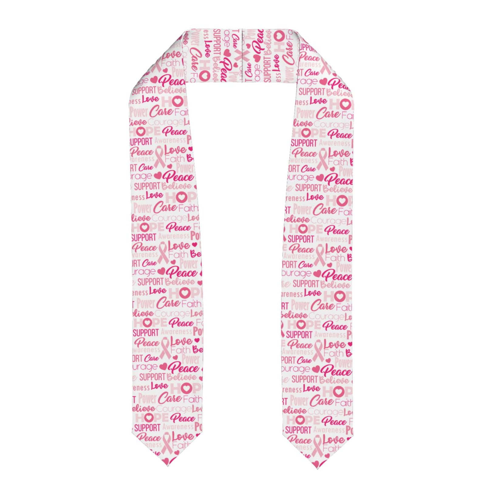 Zufioo Breast Cancer Pink Ribbons Awareness (2) Print Graduation Shawl ...