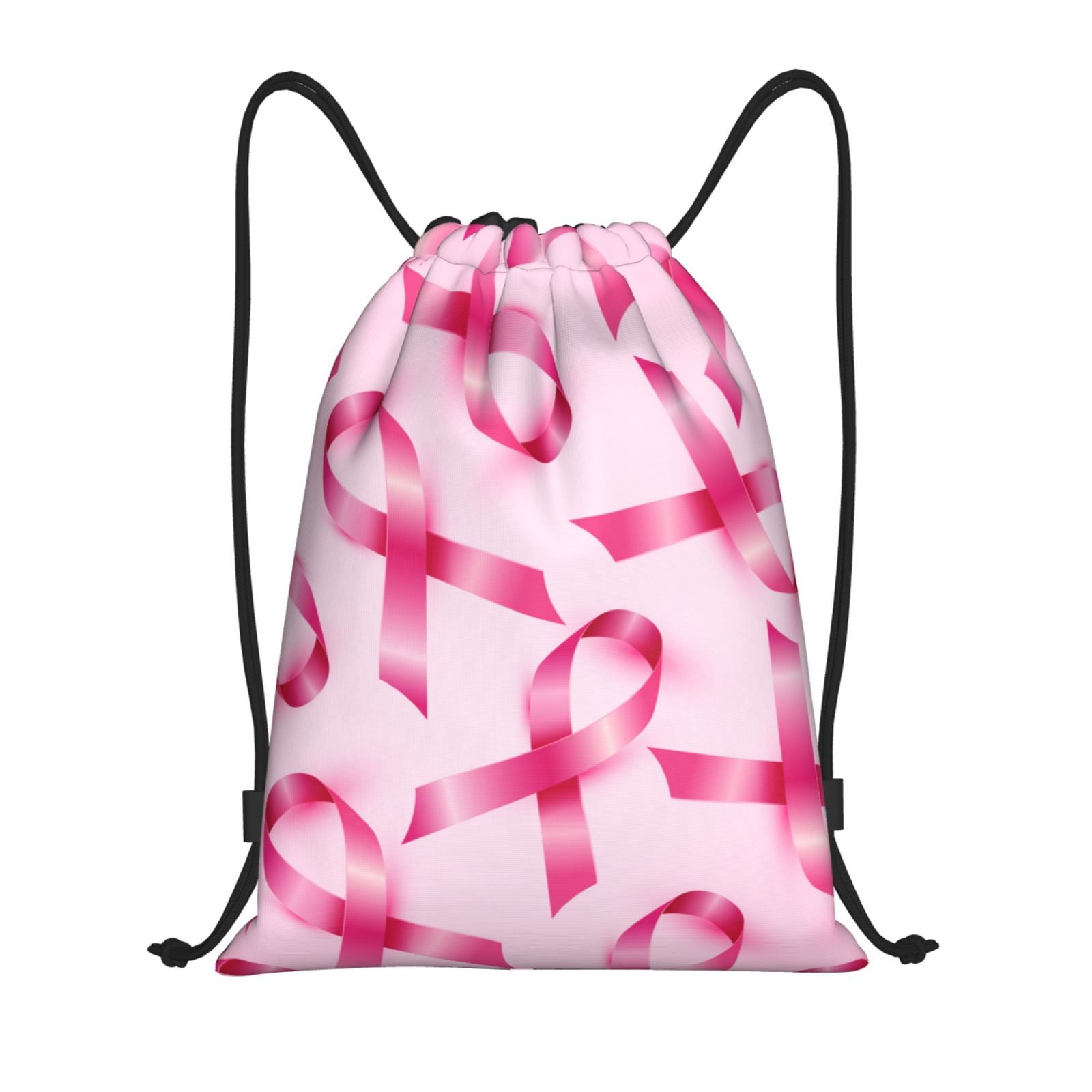 Zufioo Breast Cancer Ribbons Awareness Sports Cinch Sack Gym String ...