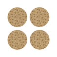 thumbnail image 1 of Zufioo Brown Flowers Print Leather Coaster Set, Decorative PVC Coasters 4-pack - Scald and Stain-resistant, Suitable for Home, Cafes, Restaurants-Round Shape, 1 of 6