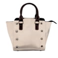 thumbnail image 1 of Zufioo Brown Gingham Print Leather Rivet Shoulder Bag, Microfiber PU Leather Adjustable Shoulder Strap Handbag, Ideal Gift for Women-One Size, 1 of 6
