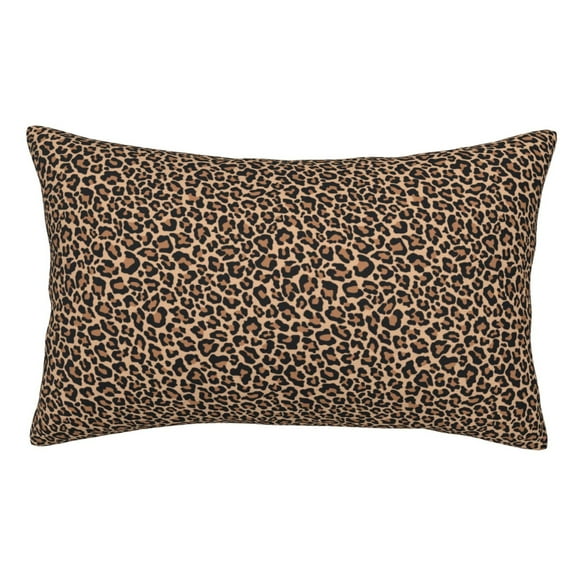 Zufioo Brown Leopard Print Double-Sided Throw Pillow Cover, Pillow Protector Home Decor - With Hidden Zipper, Suitable for Bedroom, Living Room, Car Interior-14"x20"
