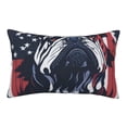 thumbnail image 1 of Zufioo Bulldog with Forest Flag Print Double-sided Plush Pillow Cover,Decorative Pillow Protector without Pillow Core, Suitable for Sofa, Bedroom, Car-16"x24", 1 of 6