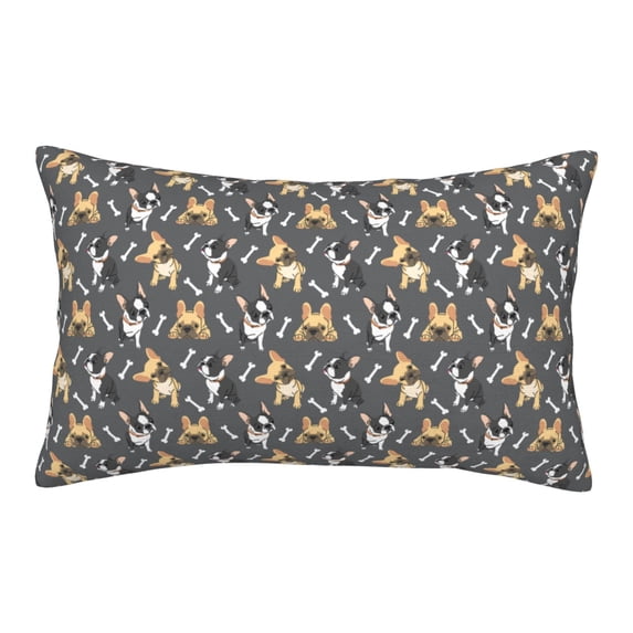 Zufioo Bulldog Print Print Double-sided Plush Pillow Cover,Decorative Pillow Protector without Pillow Core, Suitable for Sofa, Bedroom, Car-20"x30"
