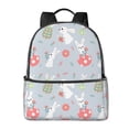 thumbnail image 1 of Zufioo Bunny cartoon with easter Print Fashion Large Capacity Backpack, Zippered Multi-compartment Travel Work Campus Lightweight Backpack, Unisex, 1 of 3