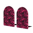 thumbnail image 1 of Zufioo Burgundy Tie Dye Print Wooden Bookends, Metal Bookshelf Non-slip Bookends, Home Furnishings Suitable for Bookcases Offices, 1 of 8