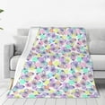 Zufioo Butterflies on Polka Dots Fleece Blanket Queen Size,Plush Bed