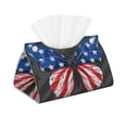thumbnail image 1 of Zufioo Butterfly With USA Flag Print Long Leather Tissue Bag, PVC Waterproof Napkin Facial Tissue Organizer Dispenser for Living Room, Office, Desk, 1 of 7