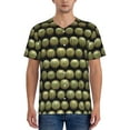 thumbnail image 1 of Zufioo Cactus Farmland Print Men's Baseball Short Sleeve, Moisture Wicking Button-Down Hip Hop Tee-Small, 1 of 7