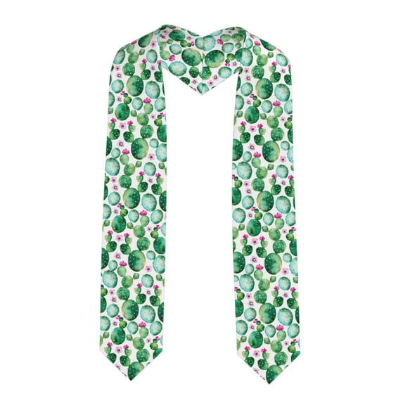 Zufioo Cactus Plants Print Graduation Shawl Ribbon, Graduation Ribbon for Male and Female Graduates-Sharp Corner