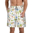 thumbnail image 1 of Zufioo Cactus Plants for Men's Casual Beach Shorts, Sports Fitness Quick-drying Drawstring Shorts with Pockets for Home Wear-X-Large, 1 of 6
