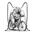 thumbnail image 1 of Zufioo Capybara Riding Bicycle Sports Cinch Sack Gym String Bags Machine Washable Heavy Duty String Backpack for Men Women-Small, 1 of 6