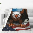 thumbnail image 1 of Zufioo Cartoon Bald Eagle USA Fleece Blanket Queen Size,Plush Bed Blanket,Ultra Soft Throw Blanket,Plush Fuzzy Cozy Blanket Perfect for Bed,Couch-80"x60", 1 of 7