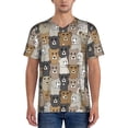 thumbnail image 1 of Zufioo Cartoon Bear Print Men's Baseball Short Sleeve, Moisture Wicking Button-Down Hip Hop Tee-Medium, 1 of 7