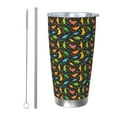 thumbnail image 1 of Zufioo Cartoon Dino Print 20OZ Stainless Steel Car Cup, Direct Drinking Mouth Straw Mouth Insulation Cup, Suitable for Outdoor, Office, Car-Straw Two-piece Set, 1 of 8