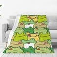 Zufioo Cartoon Frog Fleece Blanket Queen Size,Plush Bed Blanket,Ultra