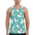 thumbnail image 1 of Zufioo Cartoon Llamas Print Men's Vest, Sleeveless Quick-drying Muscle T-shirt, Suitable for Sports Fitness, Home Leisure Wear-Small, 1 of 7