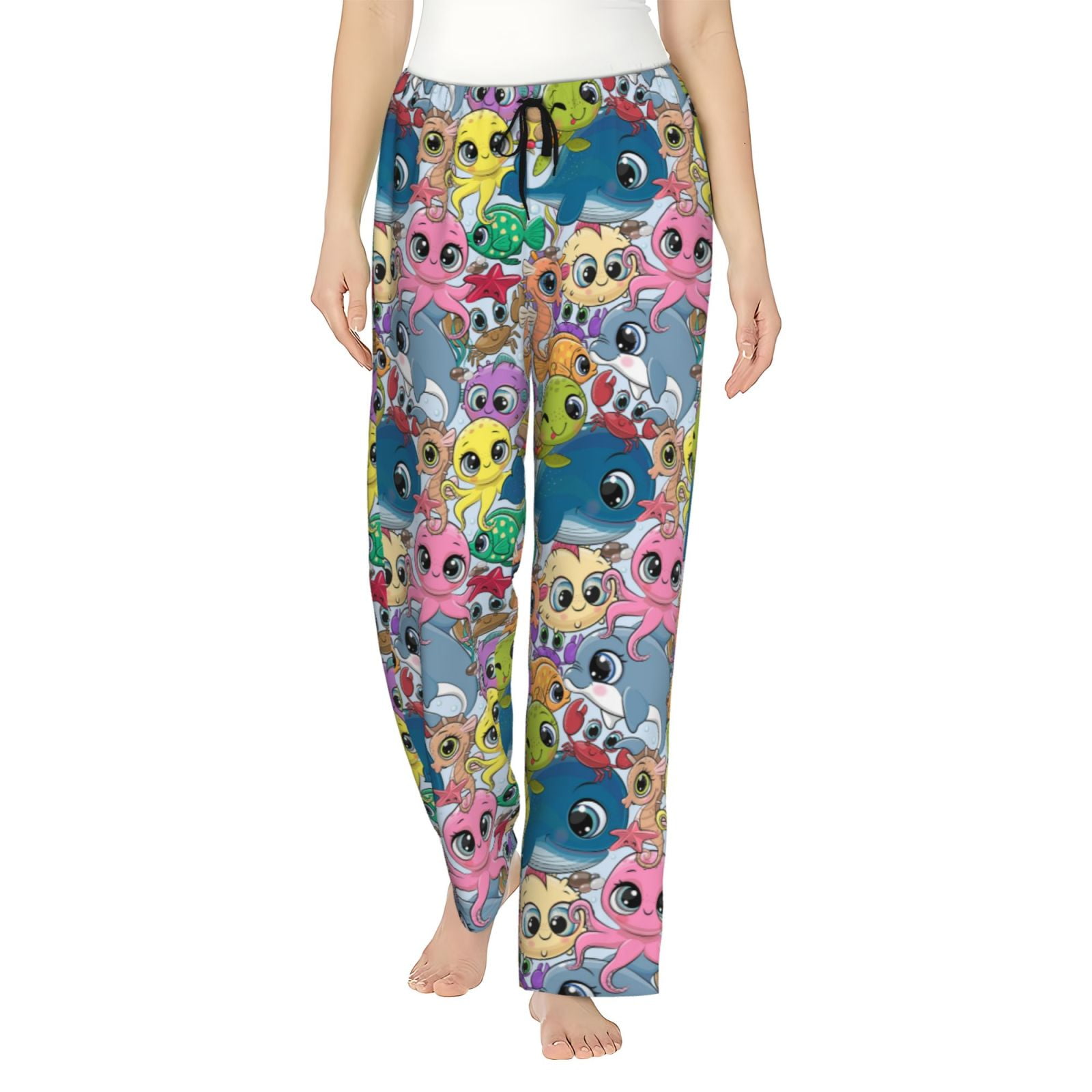 Zufioo Cartoon Marine Animals Women Pajama Pants Drawstring Pajama ...