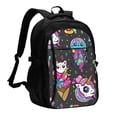 thumbnail image 1 of Zufioo Cat Icecream Print USB Backpack, Multi-Pocket Design Ergonomic Construction Travel Bag Work Bag, Unisex, 1 of 1