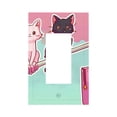 thumbnail image 1 of Zufioo Cats On Broomstick Print Switch Wall Plate, Dustproof and Heat-resistant Decorative Wall Switch Cover, Suitable for Residential and Commercial Areas-Mid-size, 1 of 8