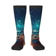 thumbnail image 1 of Zufioo Celestial Stag Cosmic Glow Print Long High Thigh Socks Knee-High Warm Stocking Women Boot Sock Leg Warmer High Socks for Daily Wear, Cosplay, 1 of 6